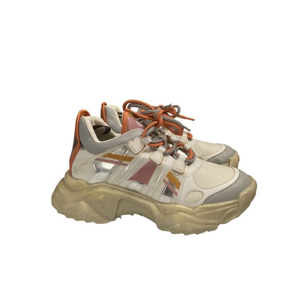 Steve Madden SPRINT-SPR107S1 Women Size 9M White Orange Gray chunky Sneaker shoe - Picture 5 of 8